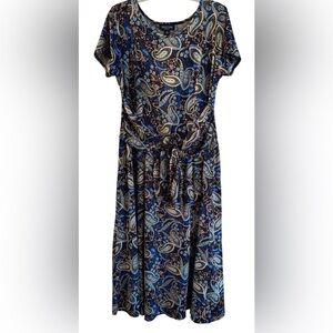Perceptions Paisley Print Blue Dress